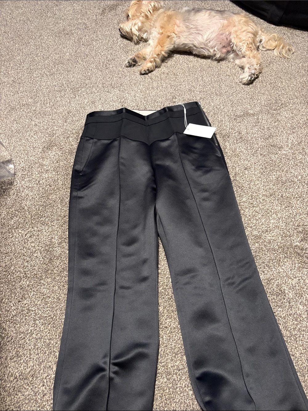 Helmut Lang Black Satin Trousers